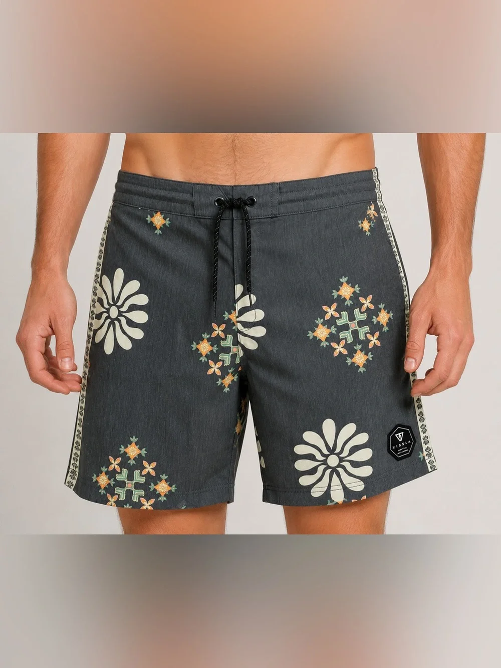 Vissla Trunks 38 Swim Surf Board Shorts Unlined Coconut Stretch Drawstring Waist